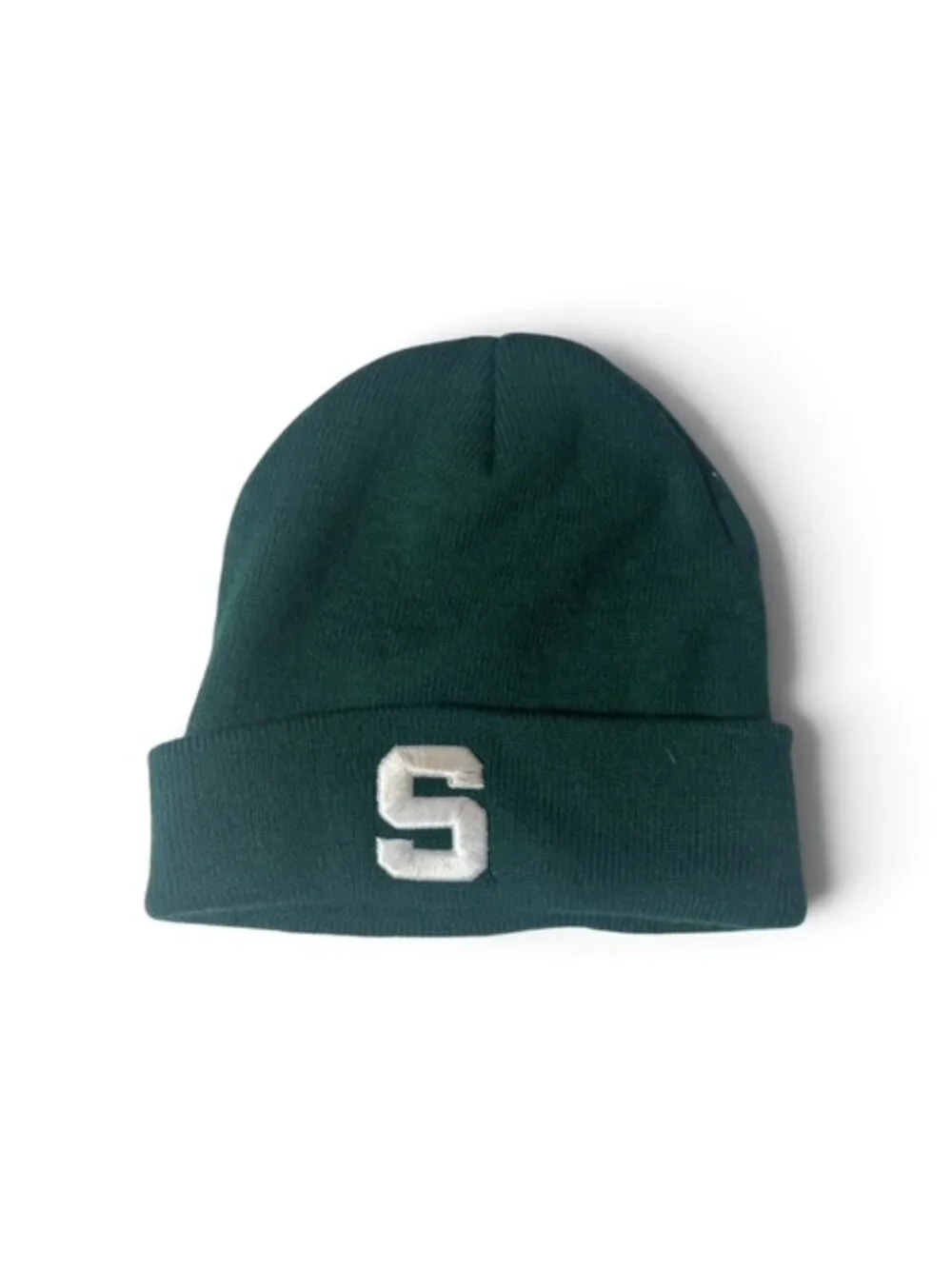 Michigan State Spartans Winter Beanie Hat Green White Embroidered Logo TOW